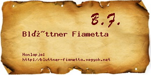Blüttner Fiametta névjegykártya